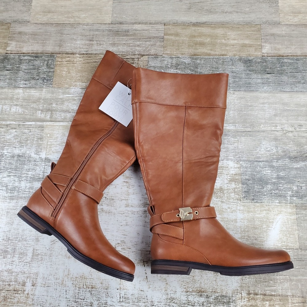 Dr Scholls Hello Rider Womens Knee-High Boots Sz 8.5 Wide Calf